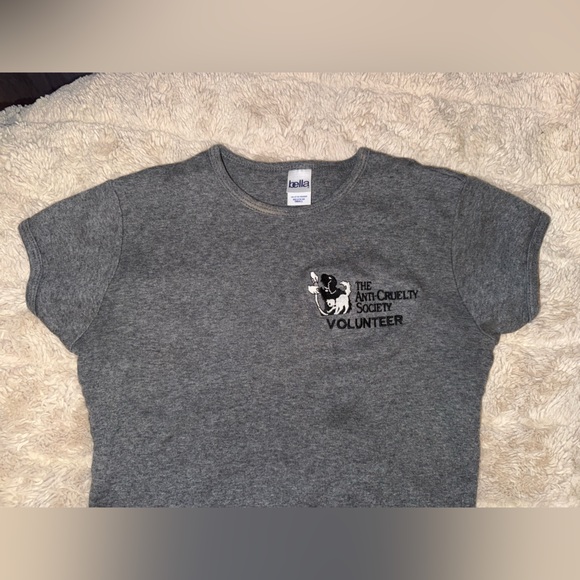 Vintage anti cruelty society volunteer animal shelter gray top 100% cotton - Picture 4 of 5